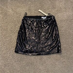 She + Sky Sequin Black Skirt Large